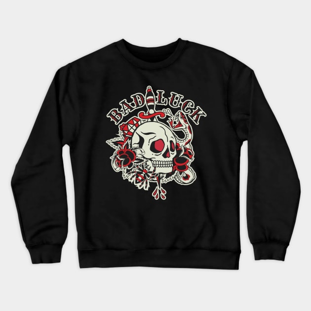 Bad Luck - Tattoo Inspired graphic Crewneck Sweatshirt by Graphic Duster